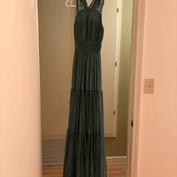 Ulla Johnson Freesia Maxi Gown in Kelp (Blue-Green) in Pristine Condition - Picture 8 of 9